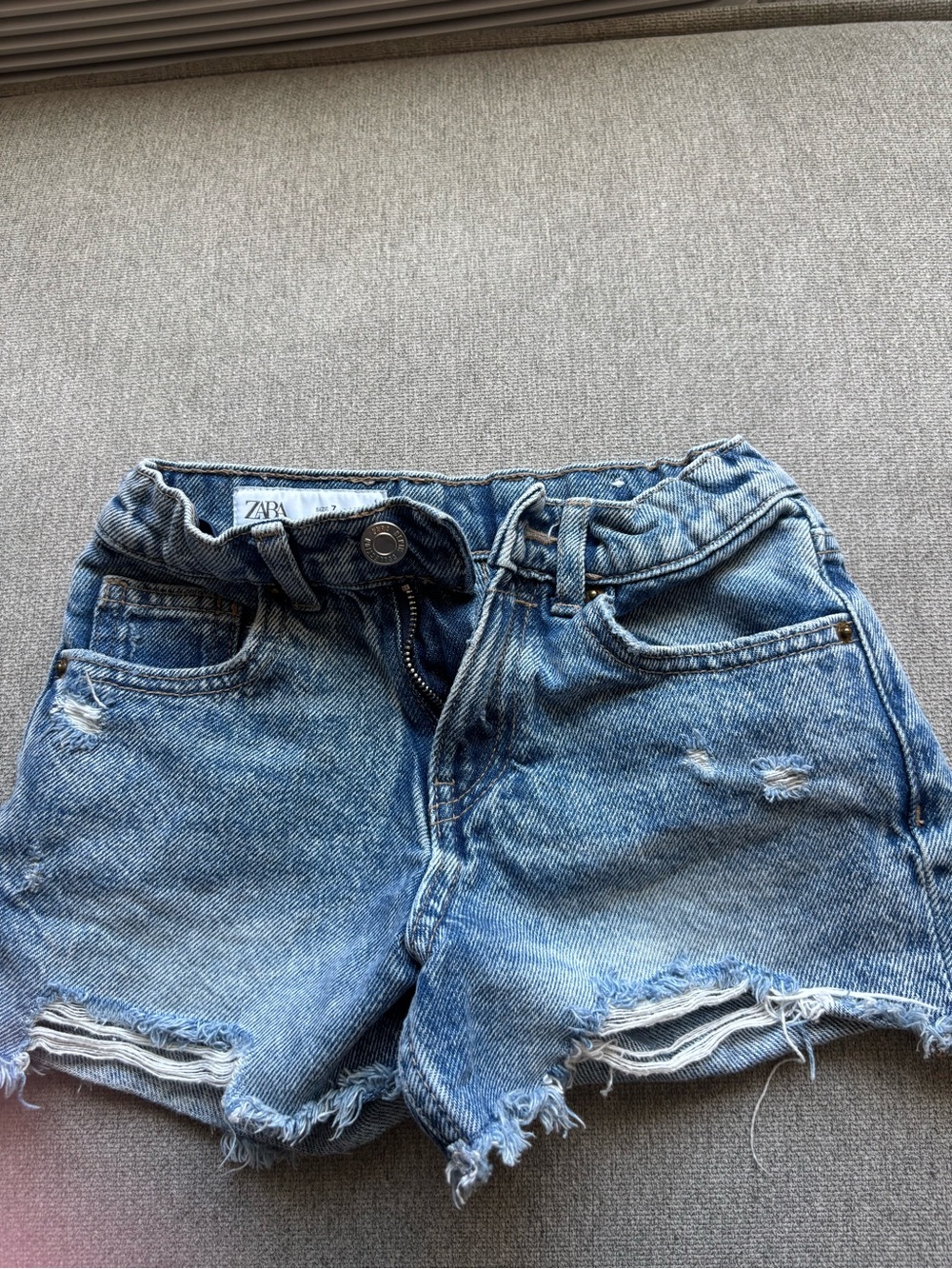 ZARA Light Blue Distressed Denim Shorts